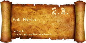 Rab Márta névjegykártya