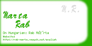 marta rab business card